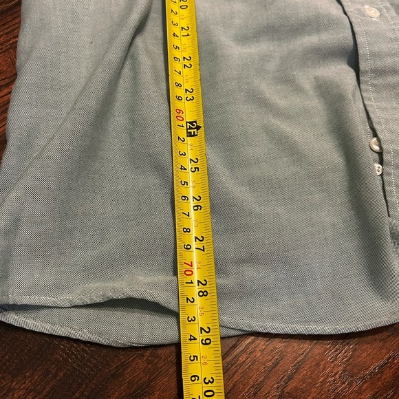 Lands End Mint Green Long Sleeve Collared Button Up Dress Shirt Mens L 17-33 EUC - Picture 6 of 6
